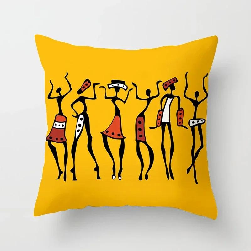40/45/50/60cm Africa Life Collection Afrikanische Frau Kissenbezug Sofa Auto Dekorative Kissenhülle für Heimdekor Kissenbezug