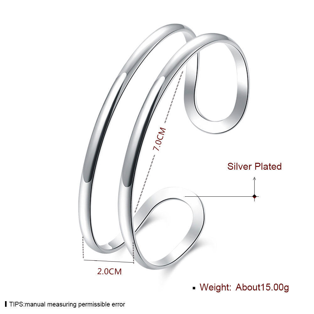 Women'S Copper Color Open Bangle Simple Design Two Thread Adjustable Size Engagement Wedding Trendy Jewelry Cuff Bracelet B071