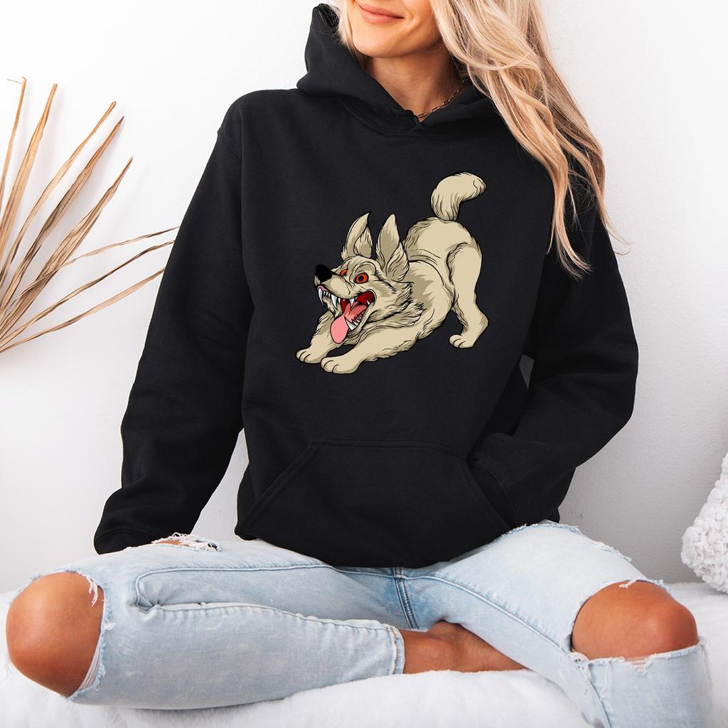 Funny Corgi Womens Hoodie Playful Dog Lover Cute Cartoon Birthday Gift