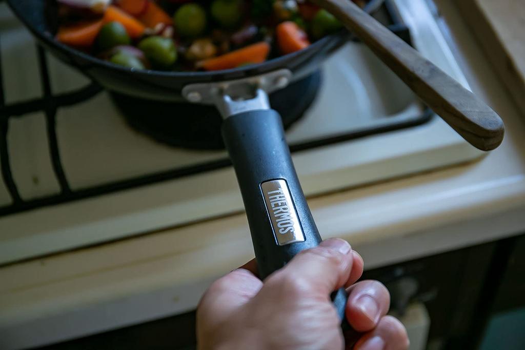 Thermos Frying Pan 28cm Plasma Super Hard Coat IH Compatible Black BK KFC-028