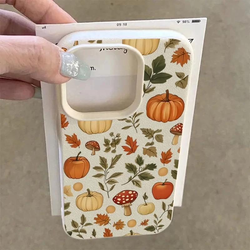 Autumn Themed Pumpkin Pattern Phone Case For iPhoen 17 16 15 14 13 12 11 Pro Plus Max 17 Air X XS XR Soft Shockproof Back Cover