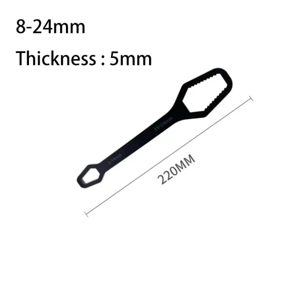 3-17/ 8-22mm Universal Torx Wrench Self-tightening Adjustable Wrench Board Double-head Torx Spanner Hand Tools for Factory 1PCS Black 8-22mm