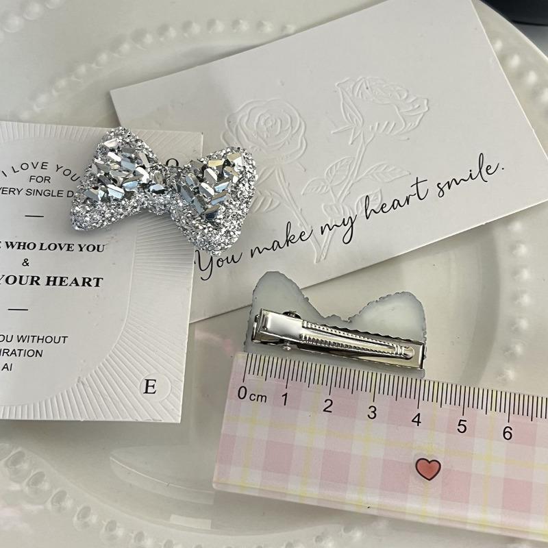 Prinzessin Flash Diamant Schleife Haarspange Haarschmuck, Exquisite High-End Ins Stil Seitenclip, Party Pony Clip Entenschnabelclip