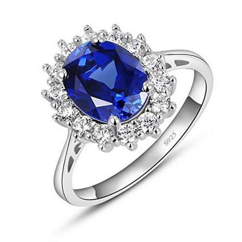 Huajie Blue Zircon Diamond Ring