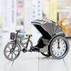 Retro Rickshaw Car Alarm Clock Plastic Desktop Decoration Home Model Bedside Clock Mechanical Movement Living Room