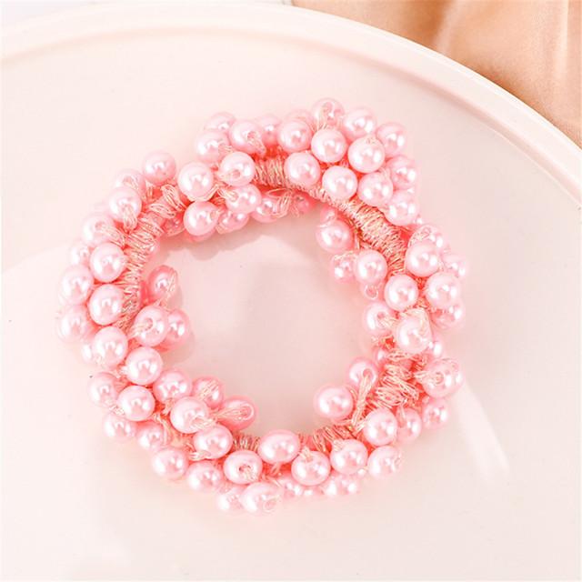 Elastici per capelli in cristallo Boho Elastici per capelli Scrunchies Corde per capelli con perle Perline Supporti per coda di cavallo Accessori per capelli per donne e ragazze