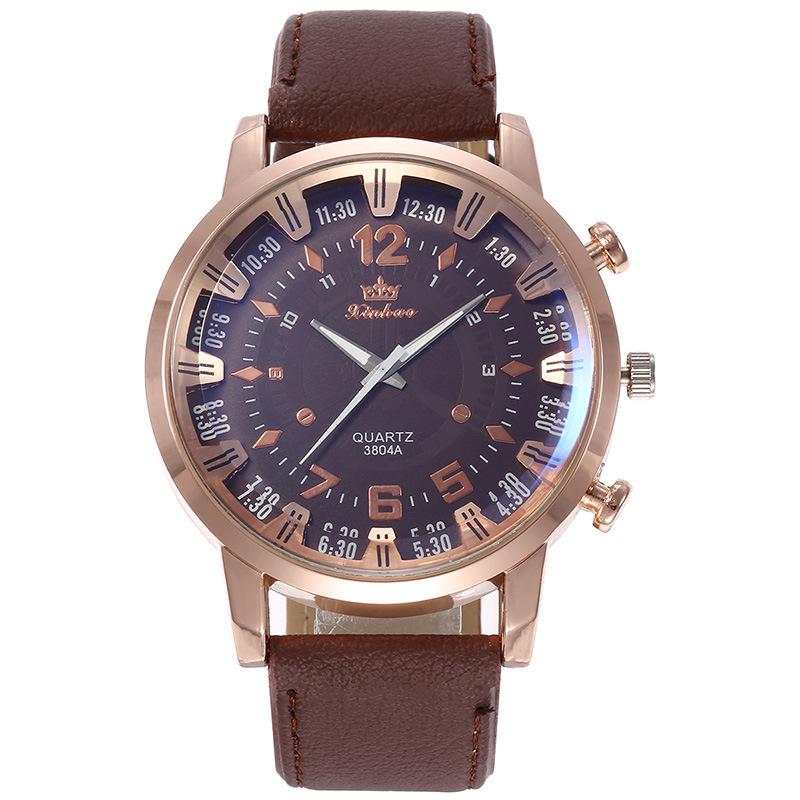 5-Piece Creative Gift Set: Business Watch with Leather Strap, Glasses, and Wallet