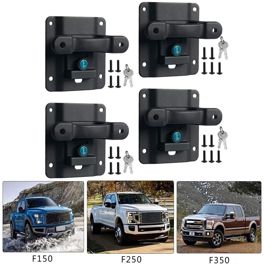 4Pcs Truck Bed Tie Down Anchor Boxlink Cleats & Plates For Ford 2015-2020 F150 F250 F350 FL3Z-99000A64-B Bed Cleats Box Link Kit