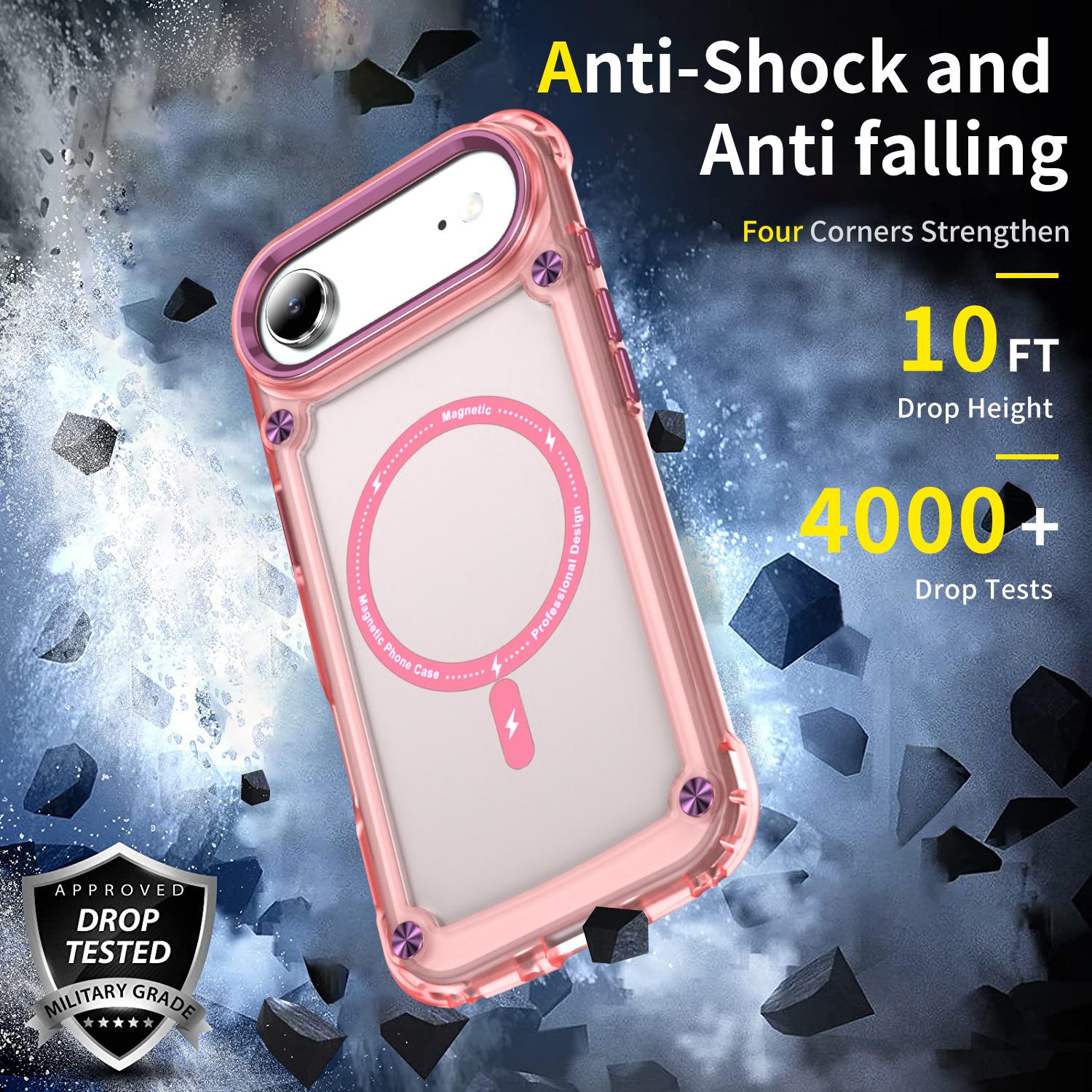 

For iPhone 17 Air Case Skin Touch TPU+PC Phone Cover Compatible with MagSafe A