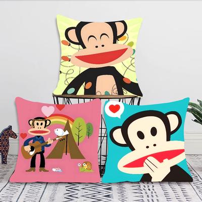 Cartoon P-Paul Frank Affe Kissenbezug Quadratisches Kissen Schlafzimmer Sofa Freizeit Komfort Kissen Auto Wohnzimmer Heimdekoration 40X40