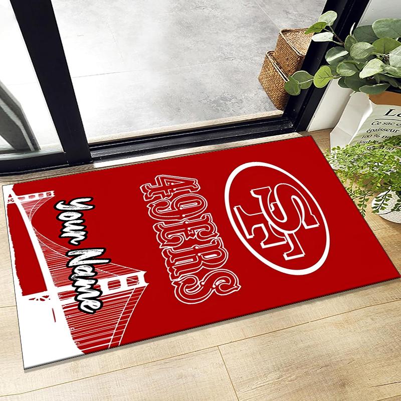 Custom Name San Francisco 49ers Printed Carpet, for Office Chair Living Room Bedroom Kitchen Room Decor Gifts.