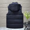 Down Cotton Waistcoat Men's Autumn and Winter Jacket Trend of Thickening Vest Shoulders Large Size Cotton Hooded Shirt Horse Jacket