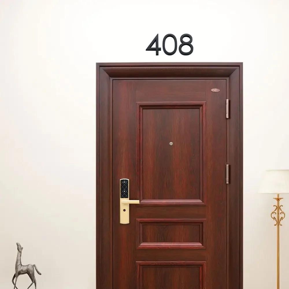 4 tum/10 cm 3D Svart Självhäftande För Hembrevlåda Hotelladress Siffra Märkning 0 Till 9 Nummerskylt Adress Dörr Etikett