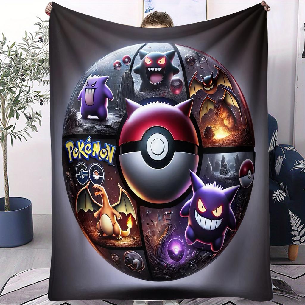 Odolný malý potisk Eevee Pokemon přikrývka na klimatizaci vhodná pro postele pohovky auta kanceláře ventilátor na zdřímnutí dárek všechna roční období
