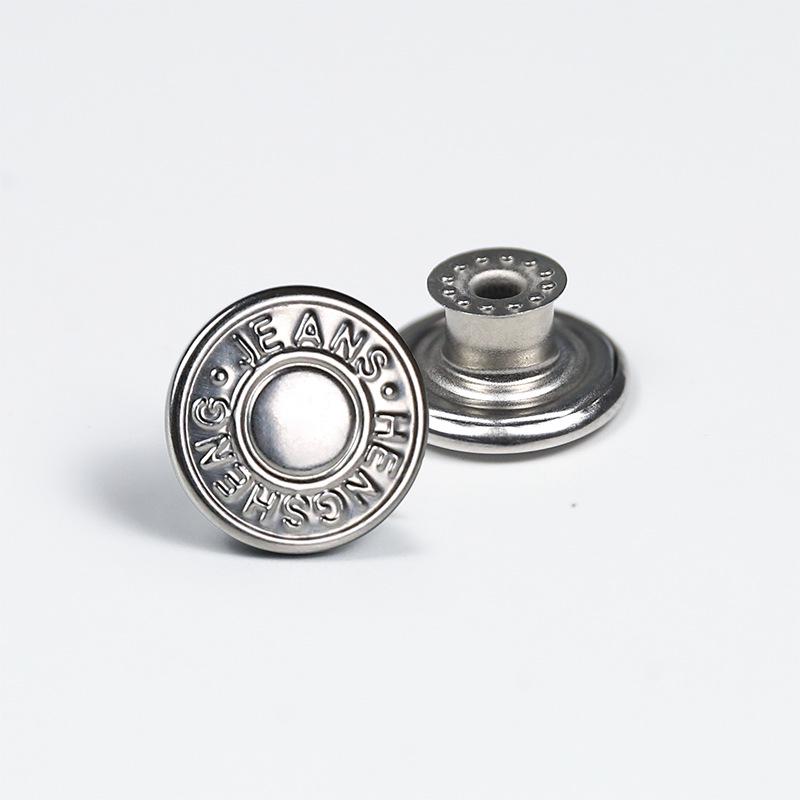 Antique Bronze Smooth Metal Tack Button for Jeans, Jackets & Dungarees with Engraving