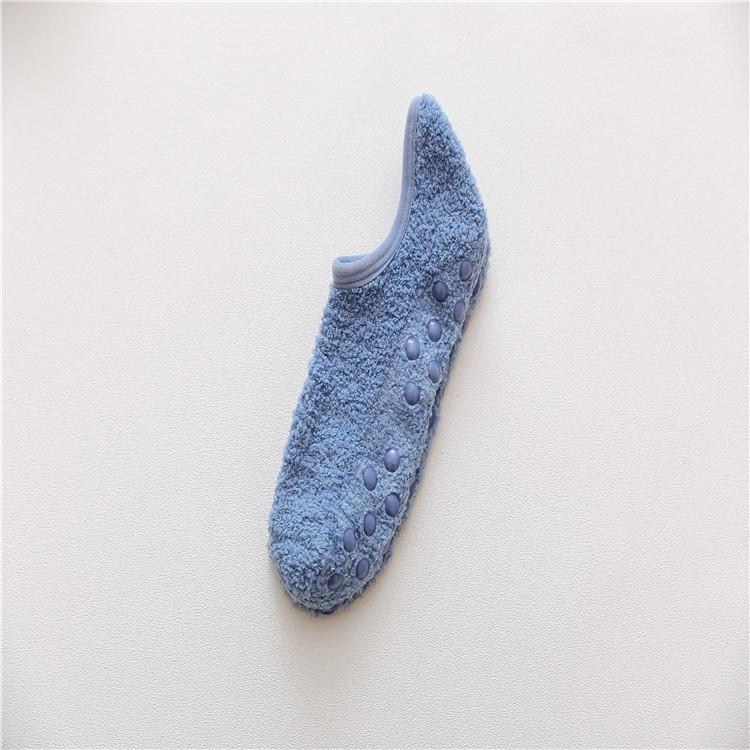 Non-slip Silicone Coral Fleece Floor Socks for Autumn and Winter Yoga