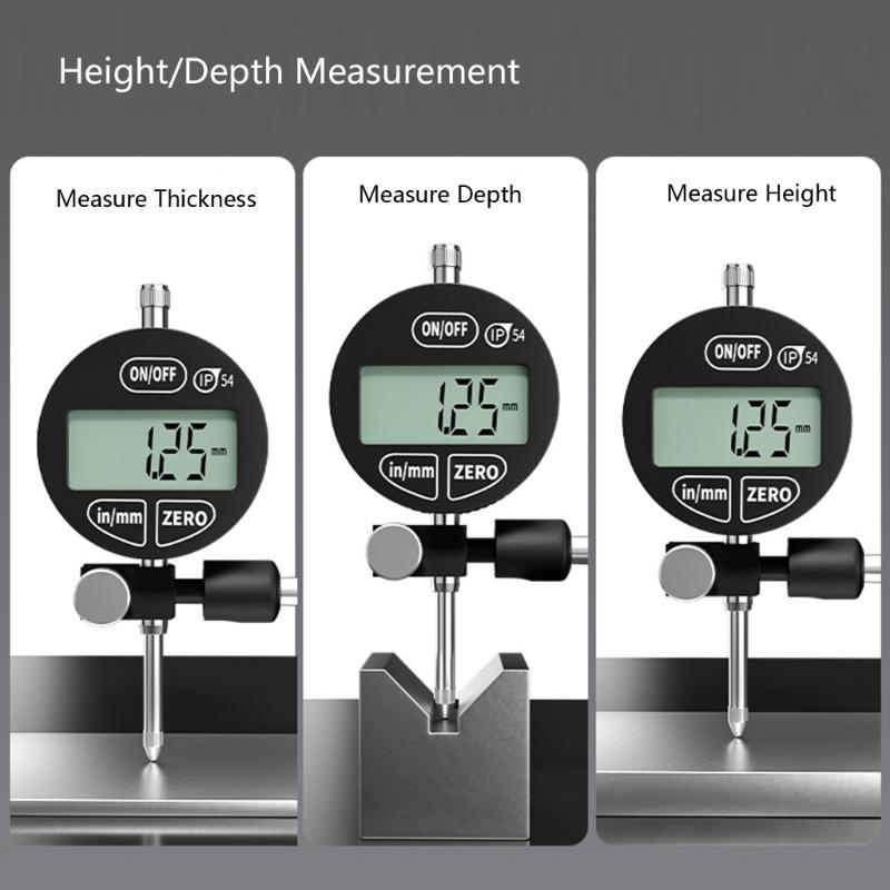 Waterproof Oil Resistant Digital Dialling Indicators Large LCD Screen 0.001mm Accuracy Thickness Depth Height Measurement Tool