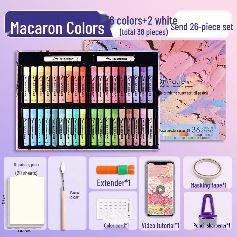 Super Soft Oil Pastel Set with Brush & Scraper Tools - Perfect Crayons for Kids' Birthday Gifts & DIY Projects