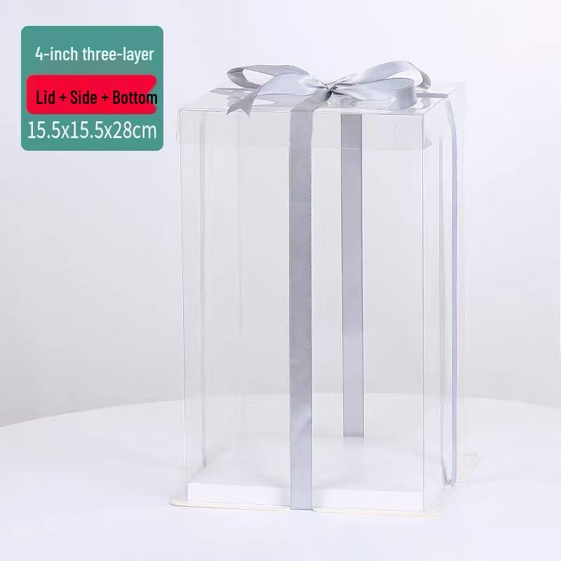 Klare doppellagige Geburtstagskuchenbox - Mehrere Größen: 4, 6, 8, 10, 12 Zoll