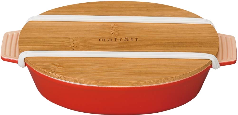 

Masakazu Antibacterial Lunch Mattratt Oval Red Box, Dish, 550ml,