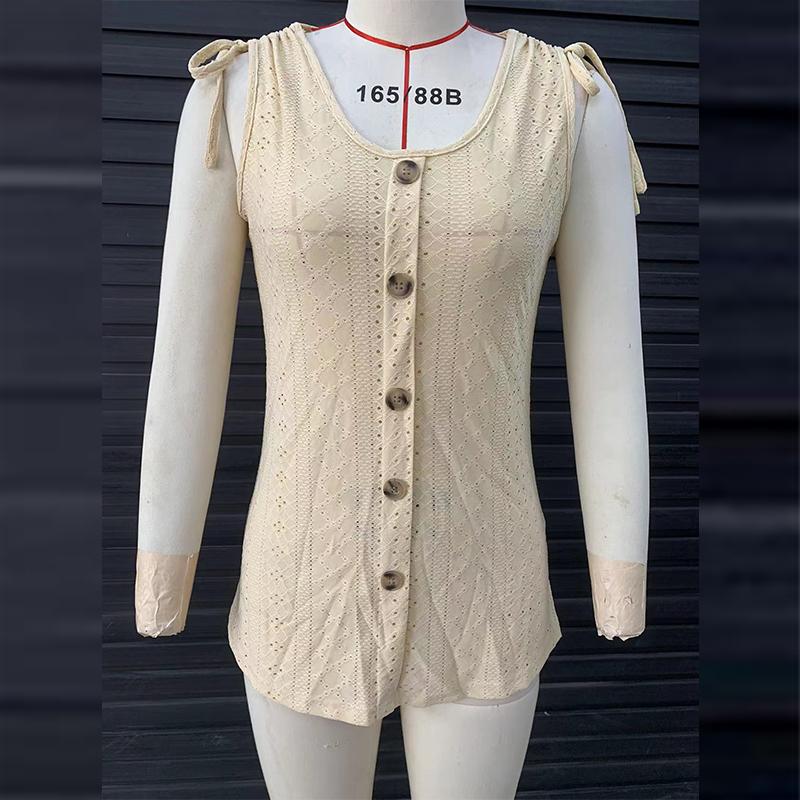 Women's Tops with Cut-out Drawstring Camisoles in Solid Color