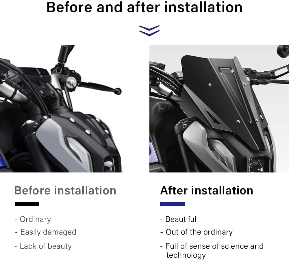 YADISI MT07 Motorcycle Accessories Modification Black Windshield Windscreen Protector Deflector For Yamaha MT07 2021 MT-07