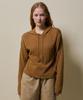 SHINE ON YOU Airy Linen Blend Slim Hoodie Knit_Camel Brown