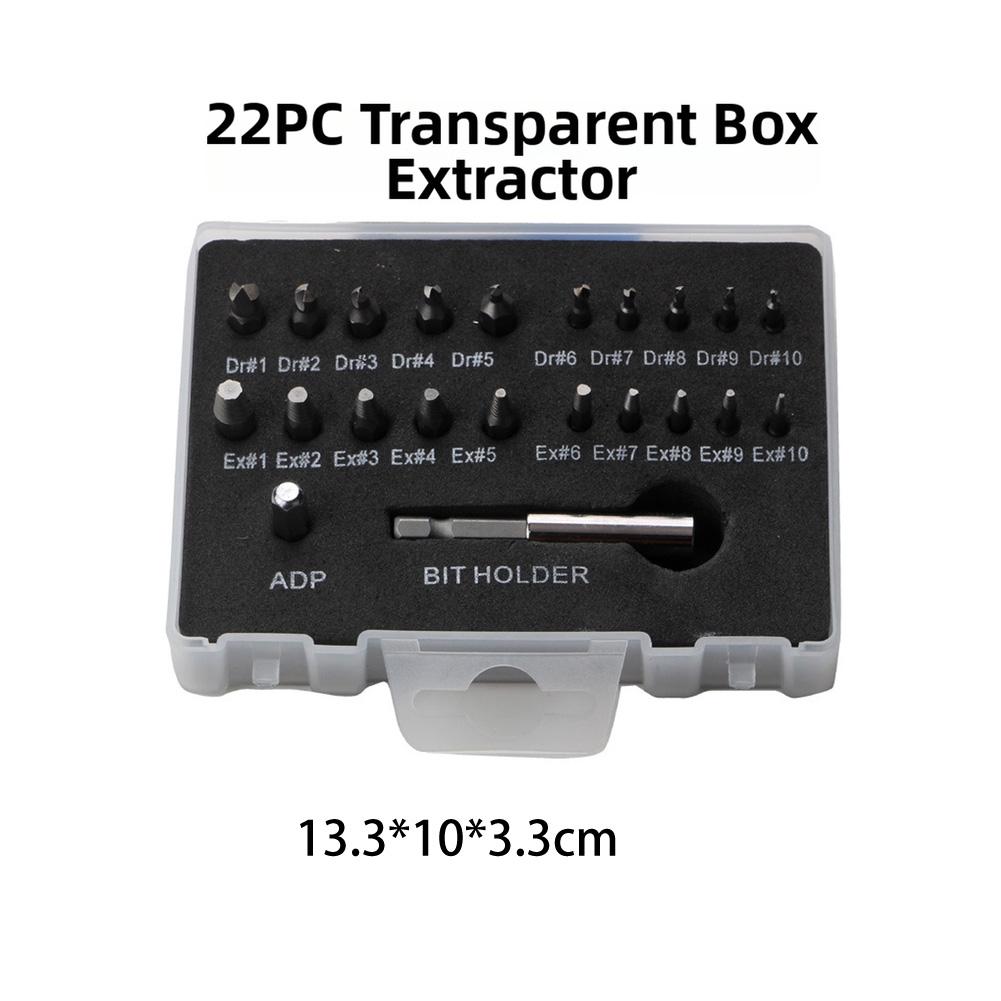 22PC Double Head Broken Screw Extractor Reverse Thread Bolt Removal Tool For Home Repairs DIY Projects Screw Extraction Tools