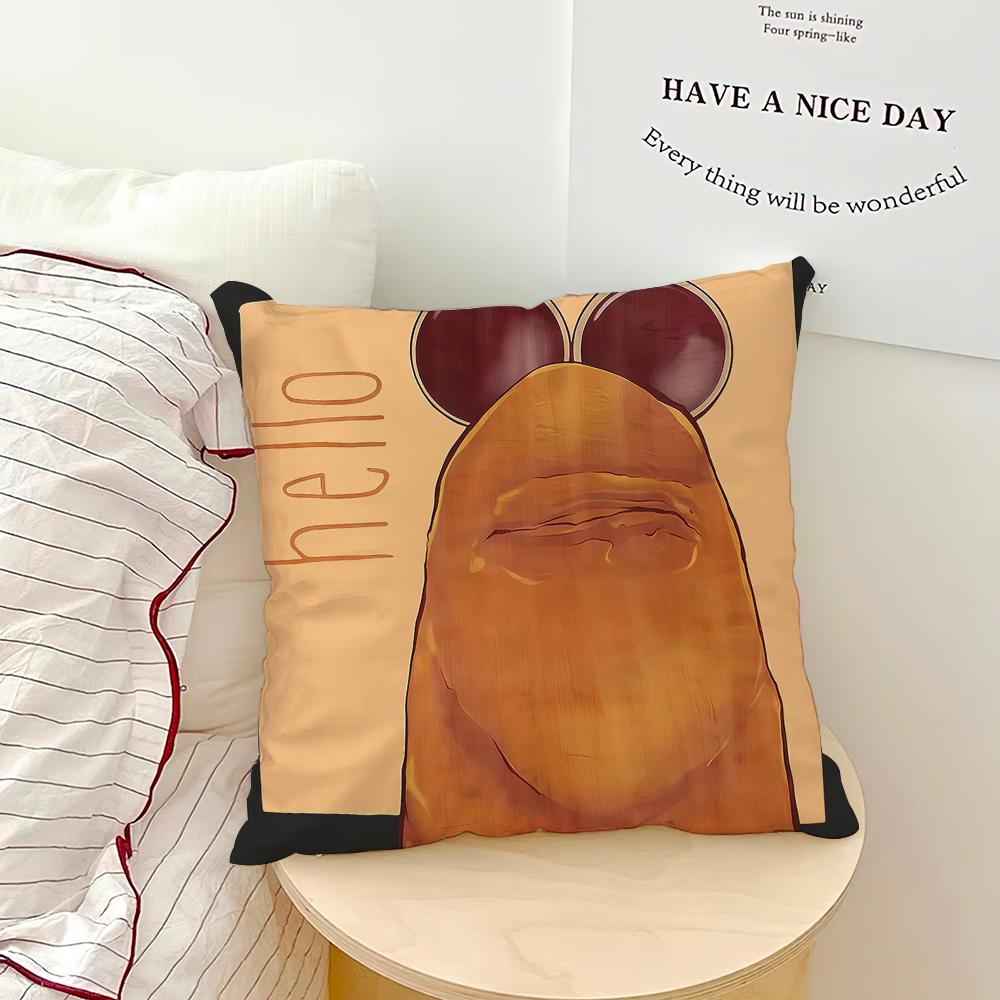 Abstract Funny Marcus The Worm Meme Comfortable Soft Hogar Pillowcase for Sofa Living Room Bed Home Decor Protective Covers