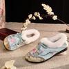 Autumn and Winter Retro Handmade Cloth Shoes, Women's Casual Embroidered Cotton Shoes, Women's Plus Velvet Winter Shoes, Plush Shoes
