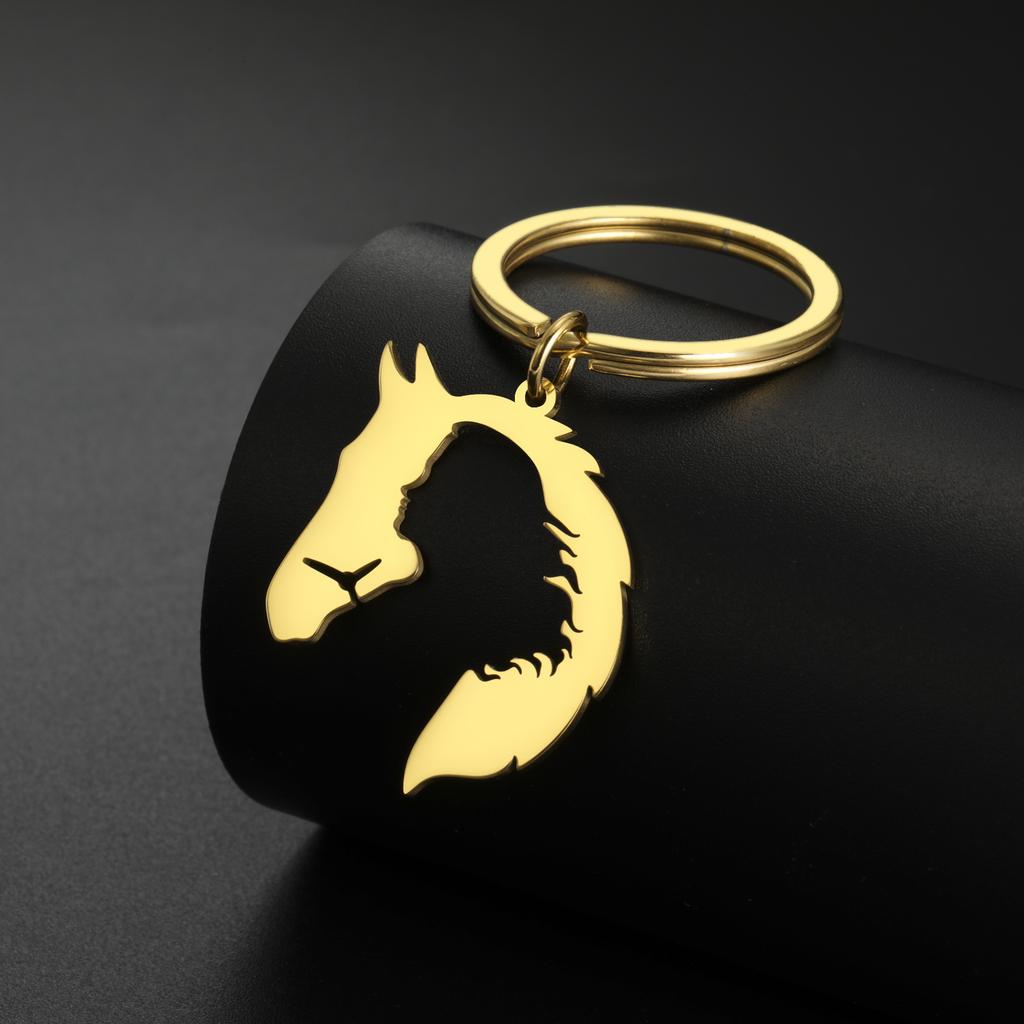 Skyirm Horse Head Keychain for Women Men and Girls Gift Car Keychain Pendant Stainless Steel Jewelry Fashion