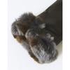 Daks Black Lambskin Rex Fur Trim Touchscreen Gloves
