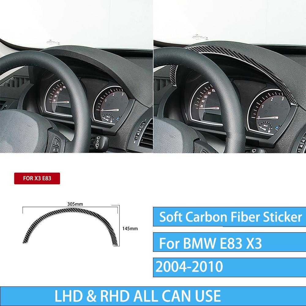 Car Interior Upper Panel Of Dashboard Real Carbon Fiber Stickers Trim Strips For BMW X3  E83 2002-2010 A