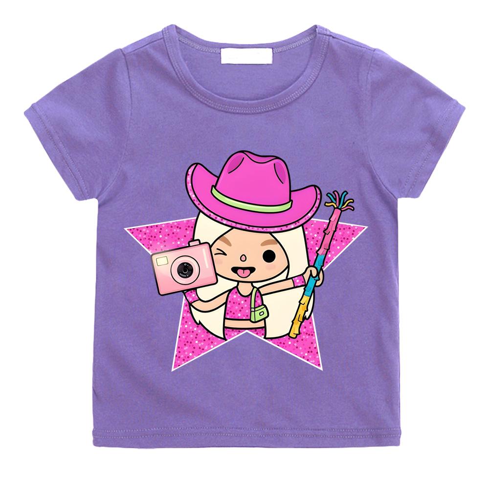 Kawaii Cartoon Print Streetwear T-Shirts Cartoon Manga 100% Baumwolle Kurzarm Jungen/Mädchen T-Shirt Sommer Teenager Kawaii Rundhals Anime T-Shirt Süßes Oberteil