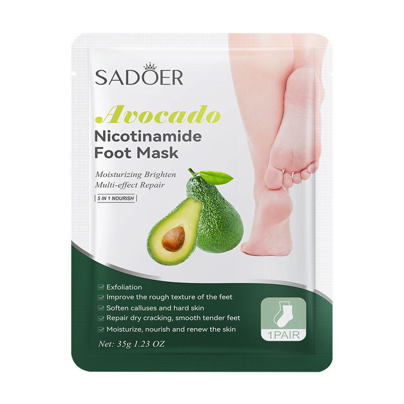 Fruit Foot Mask SADOER Avocado Strawberry Hydrating Moisturizing Foot Care Moisturizing