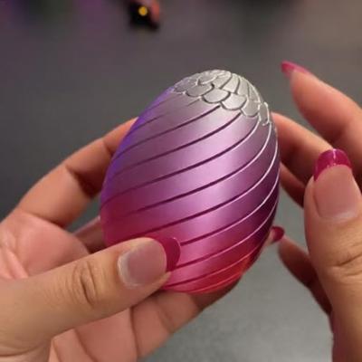 Yousheng Funny Twist Fidget Egg 3D Printed Spiral Easter Egg Figurine Rotating Fidget Egg Puzzle Toy for Adults Stress Anxiety Relief