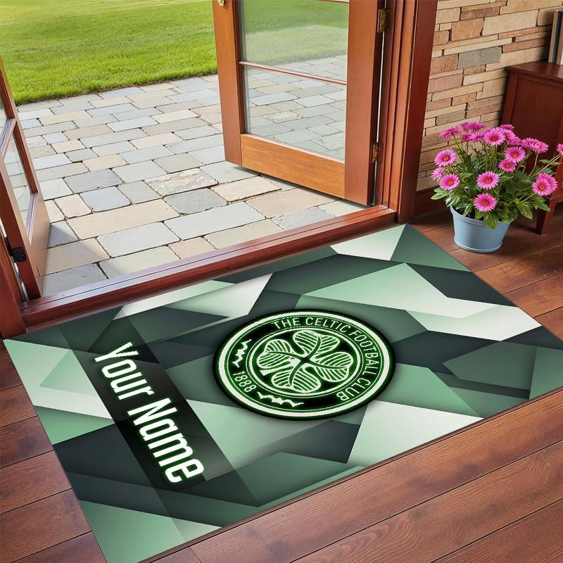 Crystal Velvet Rug Custom Name Text, Soft Non Slip Floor Mat Home DecorCeltic FC