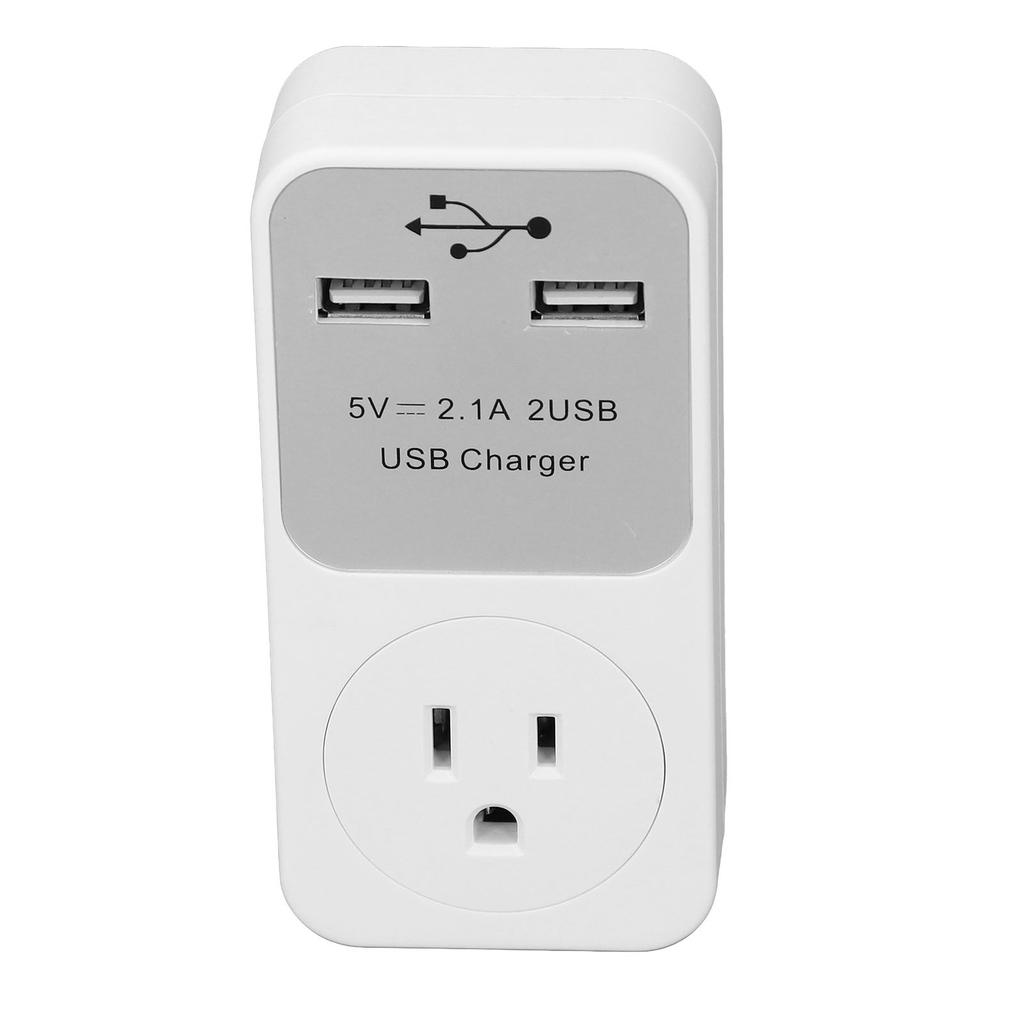 Power Adapter 5V 2.1A USB Charging Socket Travel Power Converter 15A 1800W Output   60Hz
