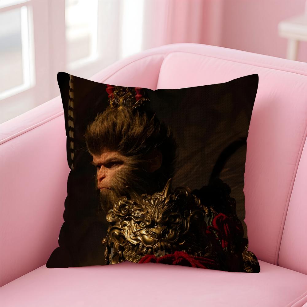 BBlack MythH Game Cushion Cover Natural Linen Pillow Case DoubleSided Print Decorative Sofa Pillowcase Home Decor Gift