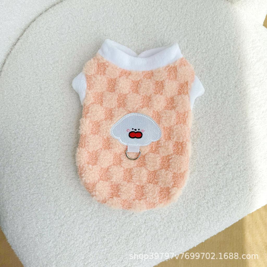 Autumn and Winter Pet Dog Dog Cat Clothes Vest Thickened Warm Cute Go Out Cold Pet Clothing