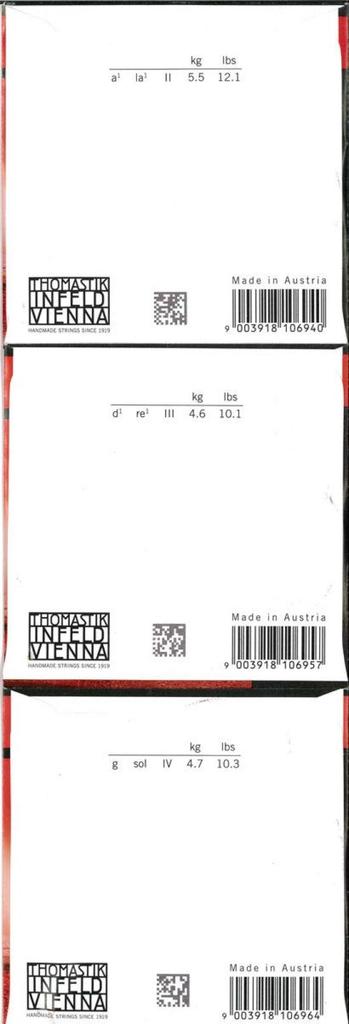 THOMASTIK INFELD RED 44 Violin Strings A, D, G Set