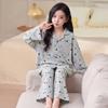 100% Cotton Long Sleeve Girls Pajamas Set Cartoon Print Sleepwear Kids 8 Years Comfortable Home Outfit