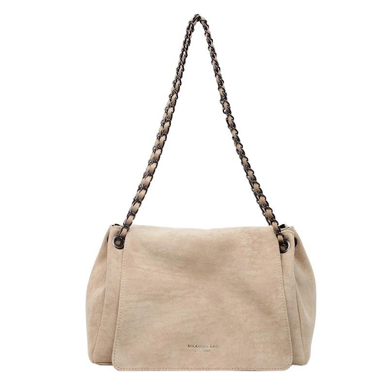 New Suede Autumn and Winter Solid Color Big Bag Women's Trend Underarm Bag Chain Messenger Bag