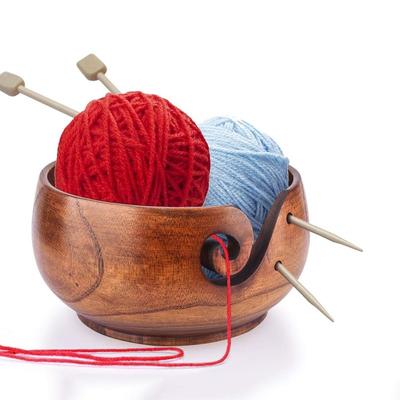Portable Woolen Yarn Ball Wooden Storage Bowl Dustproof Crochet Bowl Yarn Storage Bowl Knitting Needlework Organizer Case