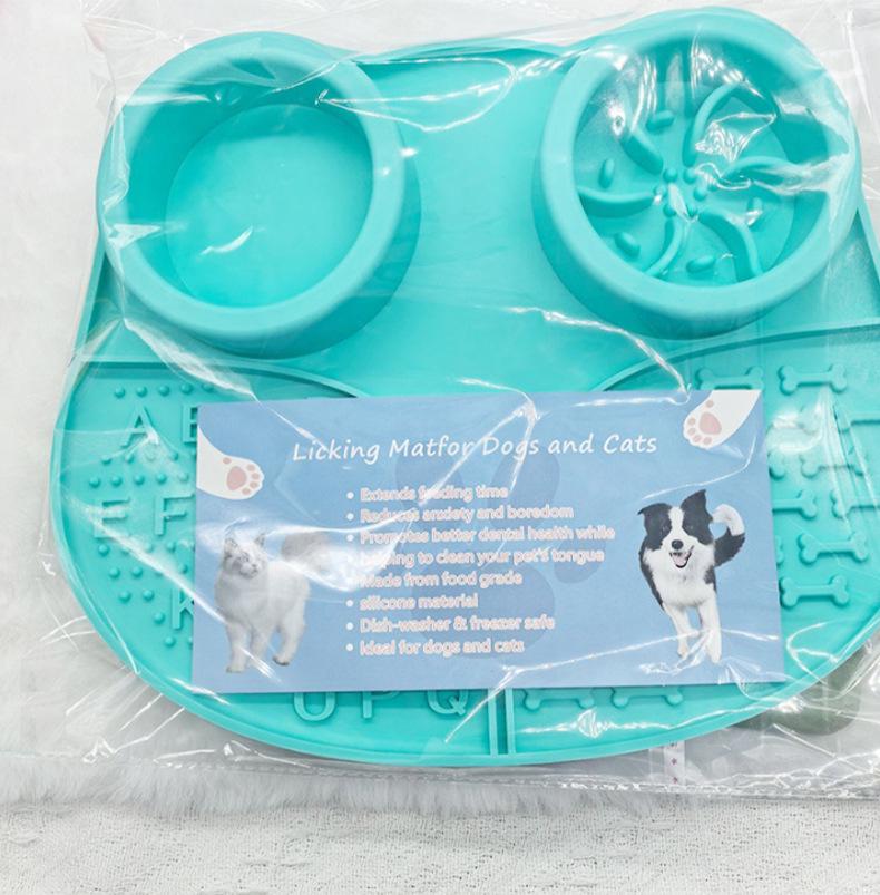 Tigela Alimentadora Lenta com Ventosa Anti-Engasgo - Silicone de Grau Alimentar, Tapete de Alimentação para Animais de Estimação de Fácil Limpeza