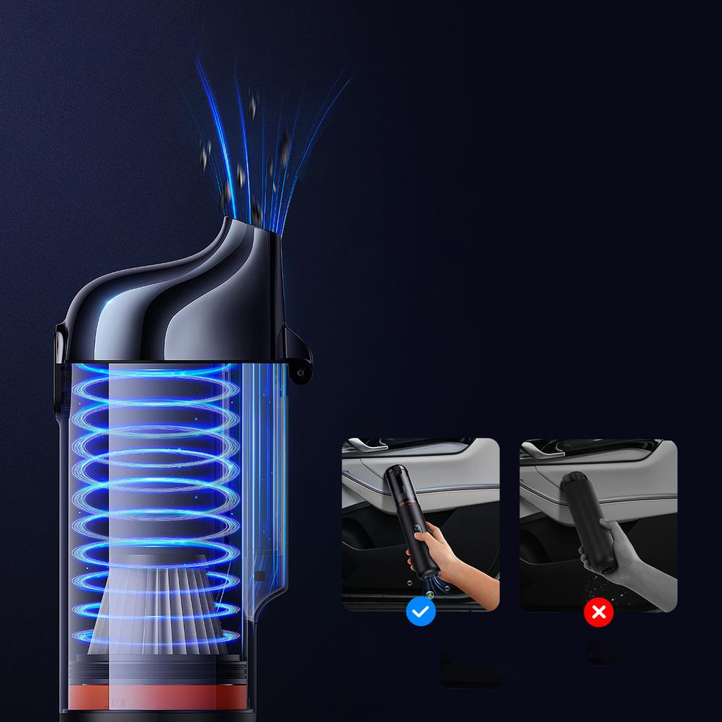 Baseus A5 16 kPa Hochleistungs-Akku-Autostaubsauger – elegantes schwarzes Design