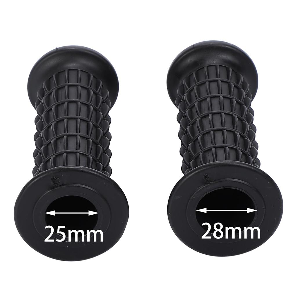 nakira Motorcycle Grip Moped Handle 1 inch 25.4 mm Left and Right Set Rubber G Type (Black)