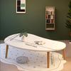 1pc Modern Creative Small Living Room Table, with Hardwood Fabrication Panel,suitable for Home and Study Use