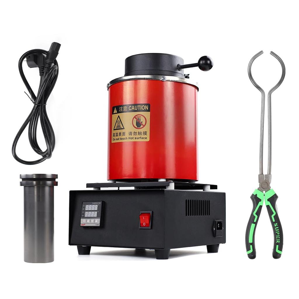 Cnstzbc Electric Melting Furnace Digital Metal Melting Furnace Digital Temperature Control Melting Furnace Jewelry Casting Machine Insulated Cover