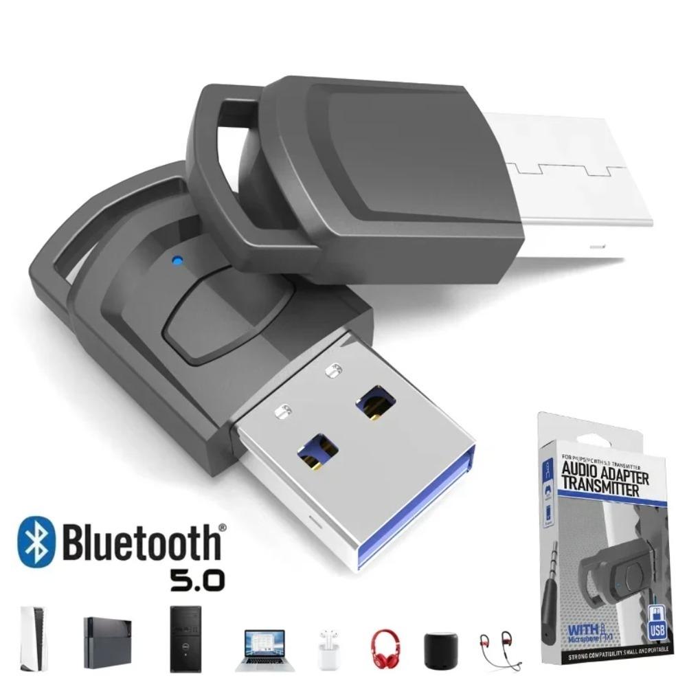 Bluetooth Audio Adapter Kabelloser Kopfhörer Adapter Empfänger für PS5/PS4 Spielkonsole PC Headset 2 in 1 USB 5.0 Audio Sender